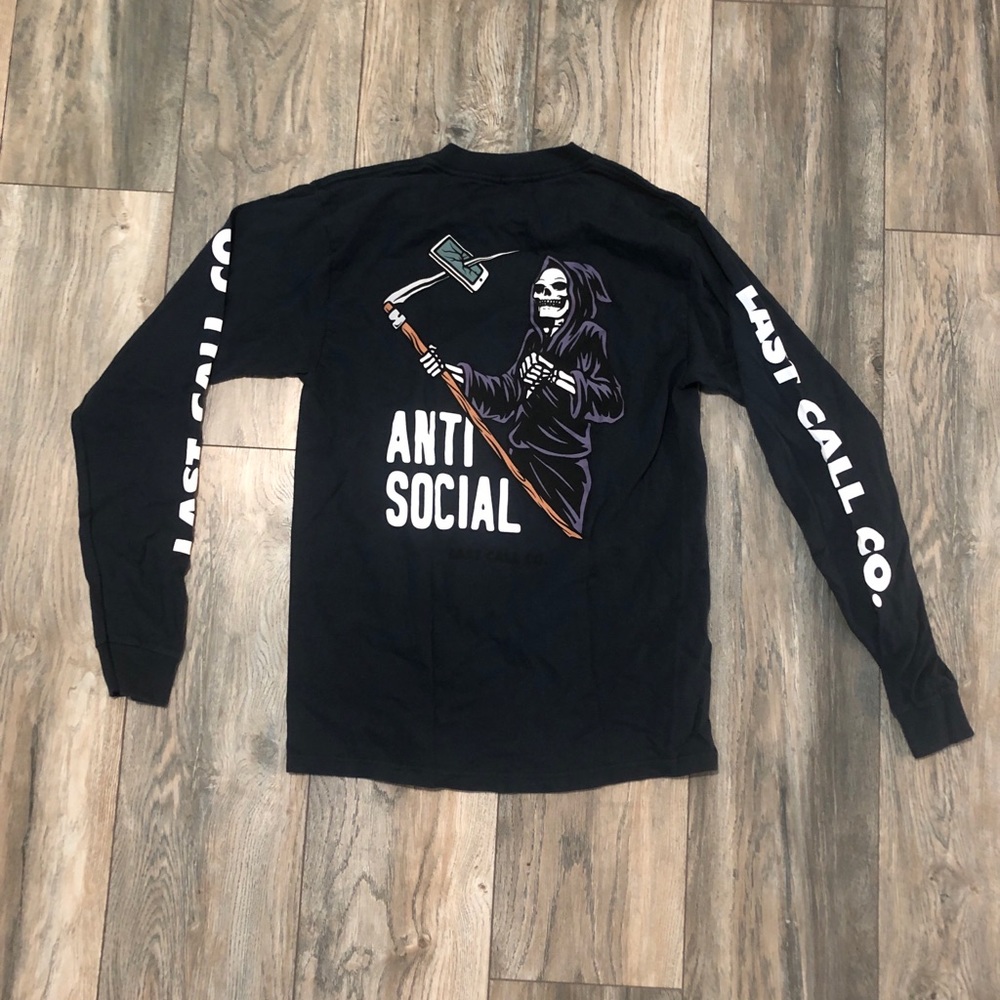 Anti Social Last Call Co. Long Sleeve Grim Reaper Shirt Men’s Small. - Picture 10 of 10